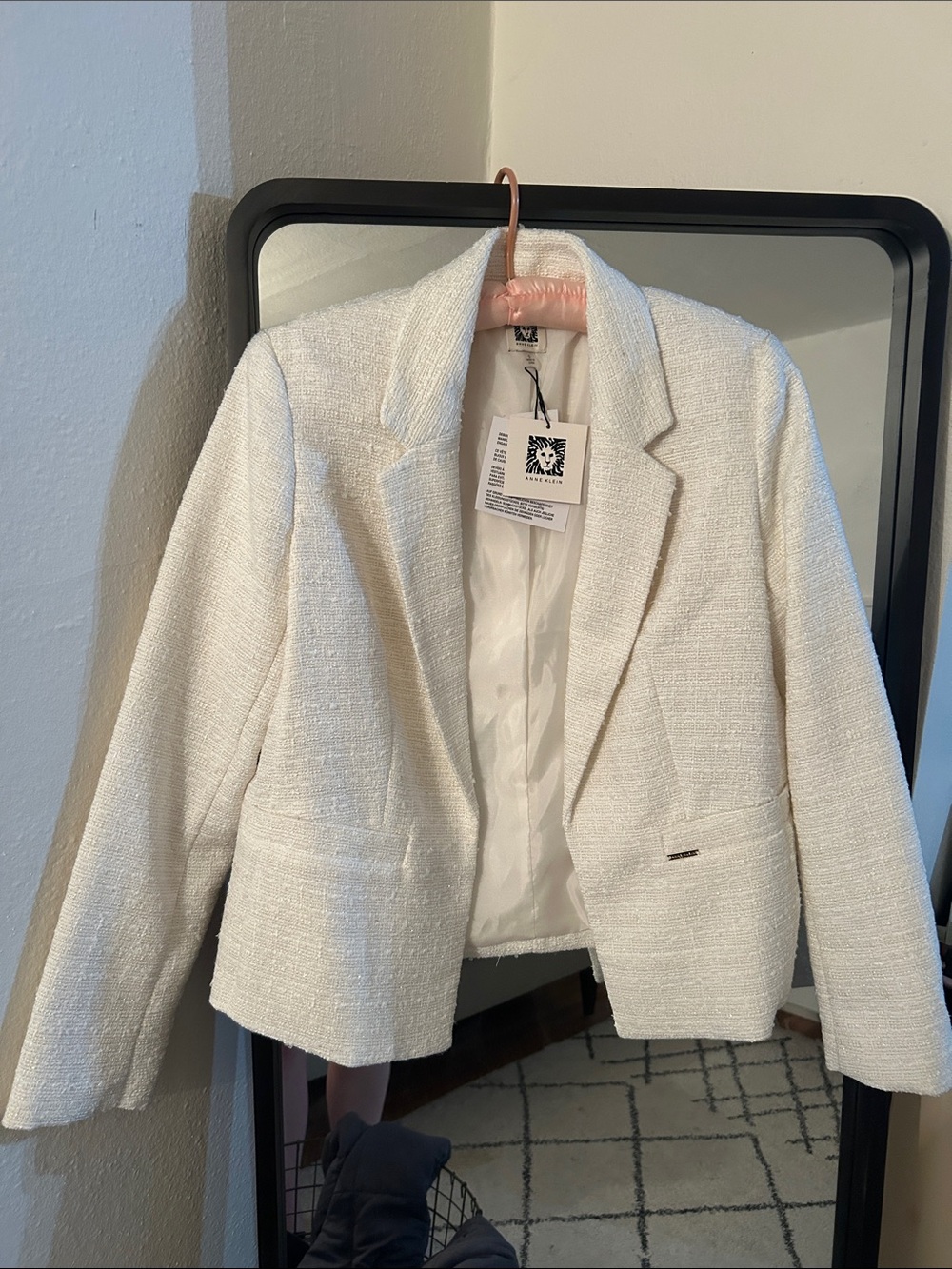 Anne Klein Cream Tweed Cropped Blazer